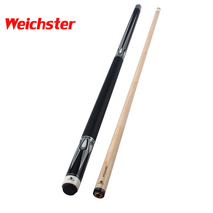 Weichster 58" 1/2 Black Billiard Pool Cue Stick Leather Grip with Glove