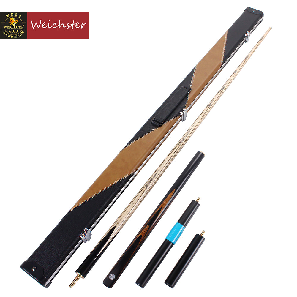 Weichster 60" Handmade 3/4 Ebony Snooker Cue 9.5mm With Aluminum PU Case Extensions