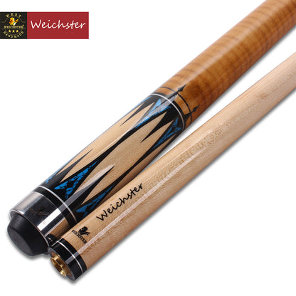 Weichster 58" 1/2 Billiard Pool Cue Stick Flame Maple Wood Wrap 19oz to 21oz 13mm Tip