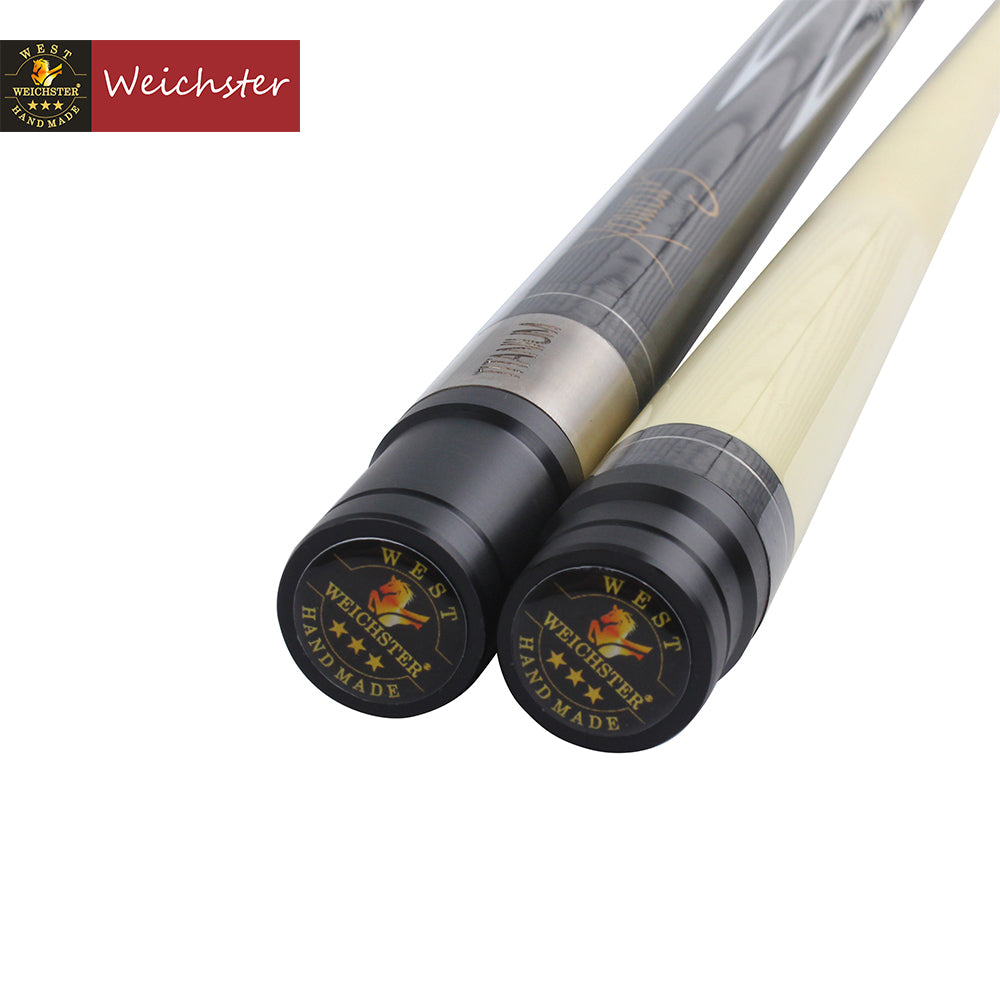 Weichster 58" 1/2 Carbon Fiberglass Billiard Pool Cue Titanium Ferrule with Fiber Non-slip Grip 19oz to 20oz 13mm Tip