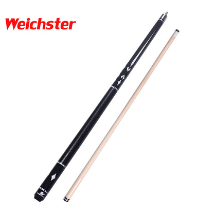 Weichster 3D Printing Billiard Pool Cue Stick 1/2 Full Black 58-1/2" 13mm Tip Cue on Tip Cue