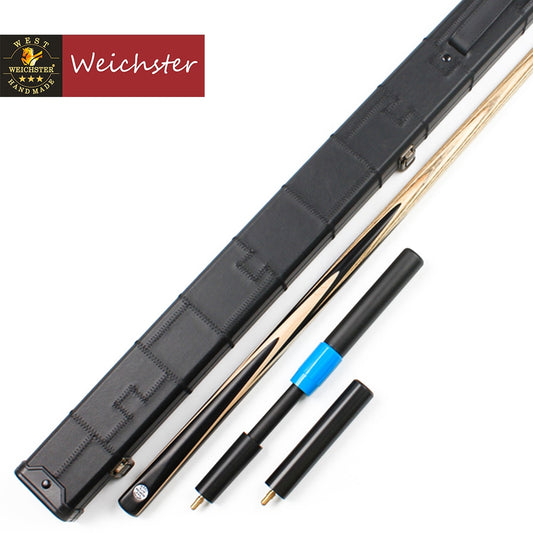 Weichster One 1Piece Hand Made Snooker Pool Cue Maple Ebony Traditional Cue with Case Set