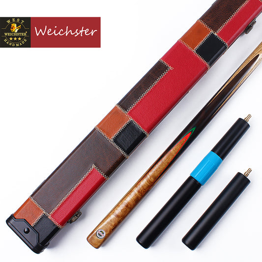 Weichster Enlighten One 1Piece Handmade Rosewood Red Snooker Pool Cue Case Set 9.3-9.5mm Tip with Wine Red Case