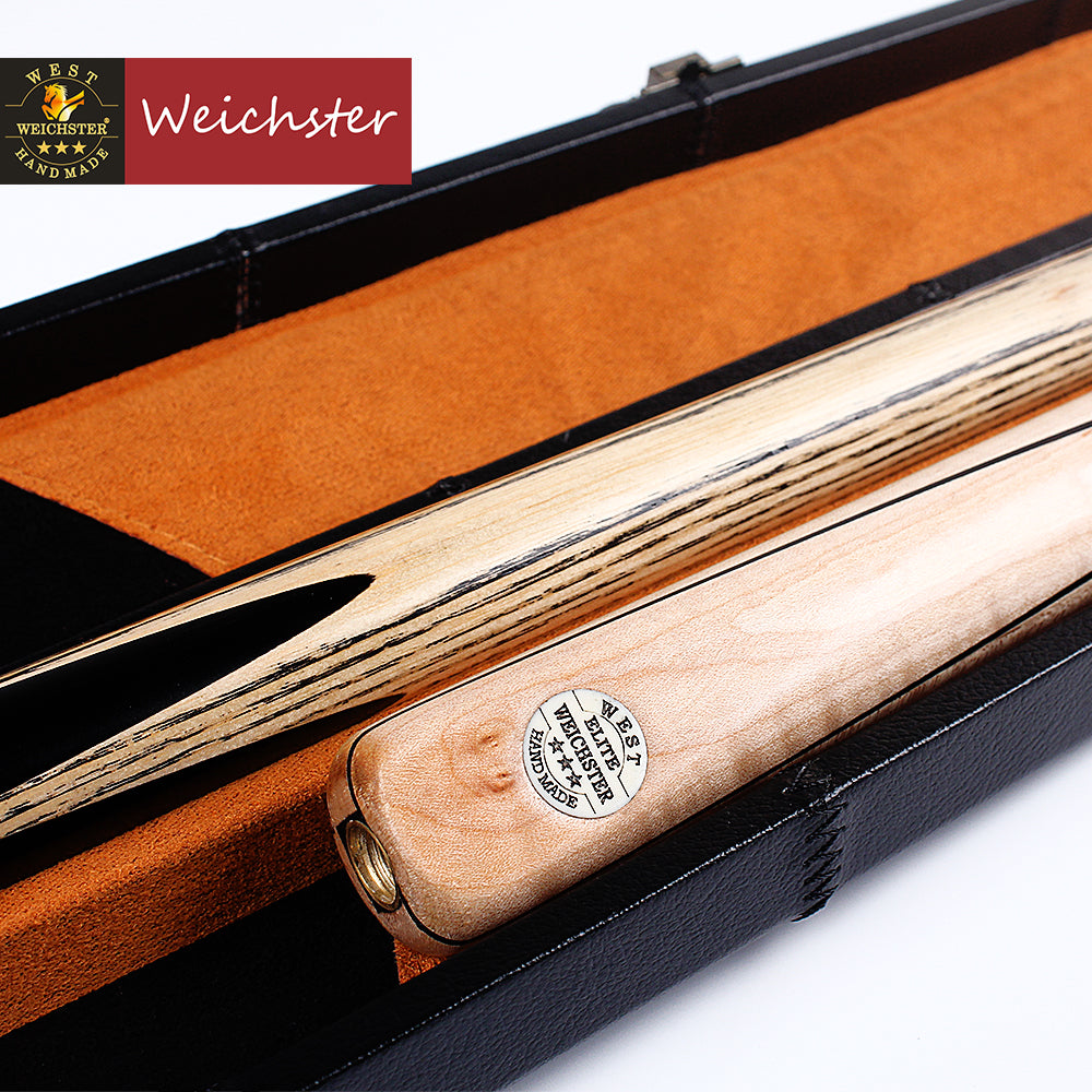 Weichster Handmade 3/4 Jointed Snooker Cue Maple Wood Butt with Case Extension Mini Butt