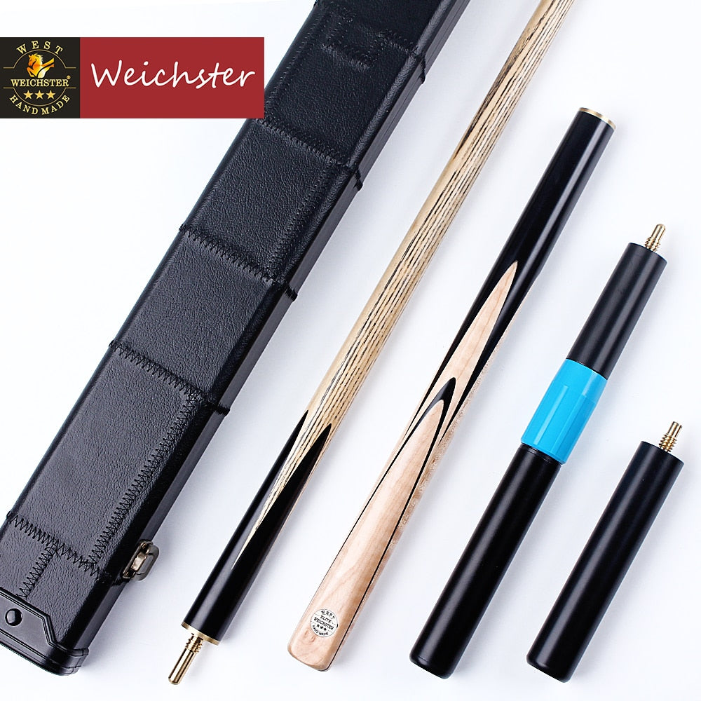 Weichster Handmade 3/4 Jointed Snooker Cue Maple Wood Butt with Case Extension Mini Butt
