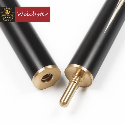 Weichster Hand Spliced 3/4 Jointed Snooker Cue with Case Extension Mini Butt