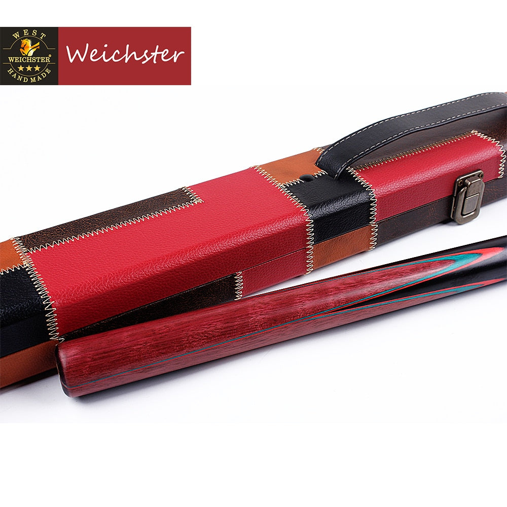 Weichster 3/4 Jointed Handmade Snooker Pool Cue Ash Shaft Purple Heart Wood Case Extension Set
