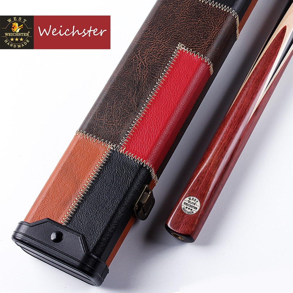 Weichster 3/4 Jointed Handmade Snooker Pool Cue Ash Shaft Purple Heart Wood Case Extension Set