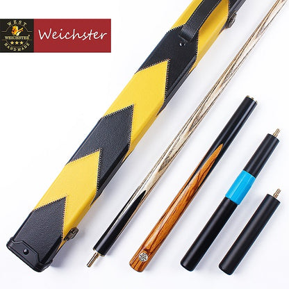 Weichster 3/4 Jointed Handmade Ash Marble Wood Snooker Cue Two Models with Yellow Black Case