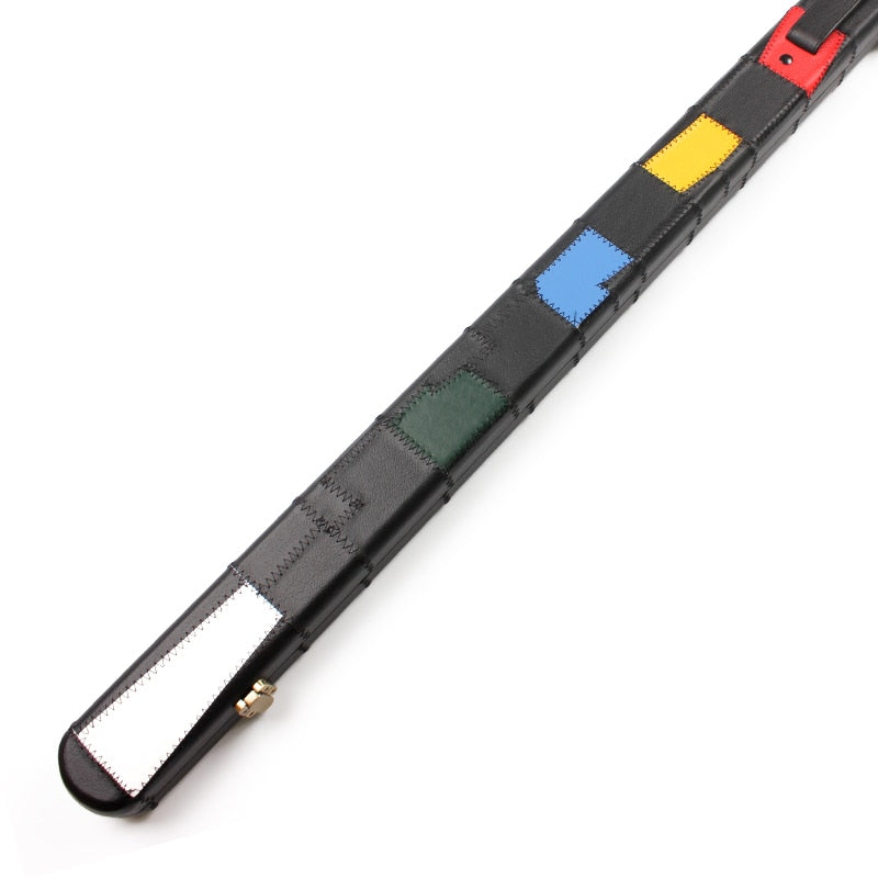 Weichster Deluxe Multi-Color Patch Design 1Piece Slimline Thin Snooker Cue Hard Case