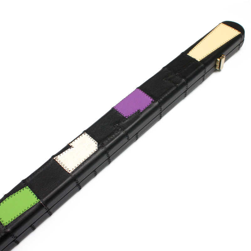 Weichster Deluxe Multi-Color Patch Design 1Piece Slimline Thin Snooker Cue Hard Case