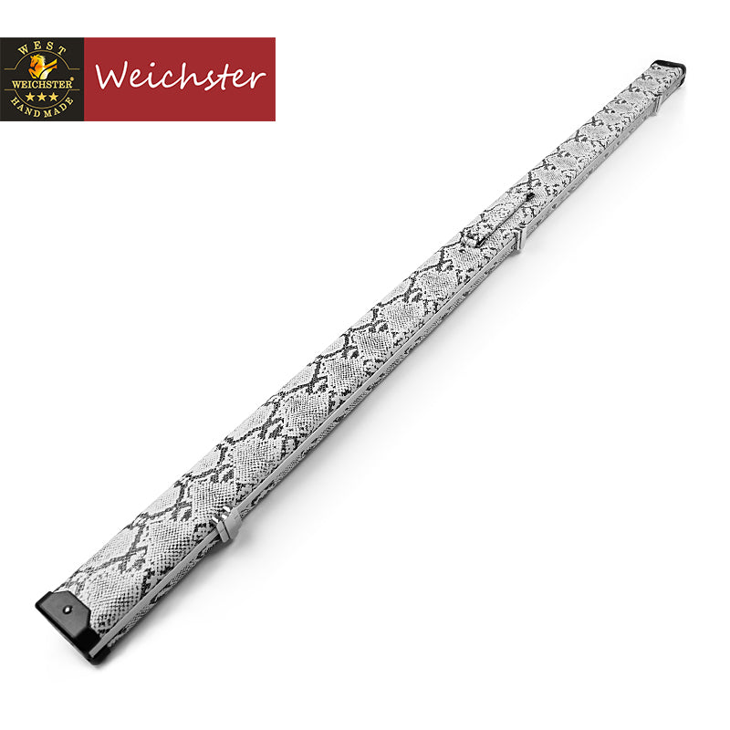 Weichster Halo One Piece Snooker Pool Cue Case 1pc Two Section Snake Skin White