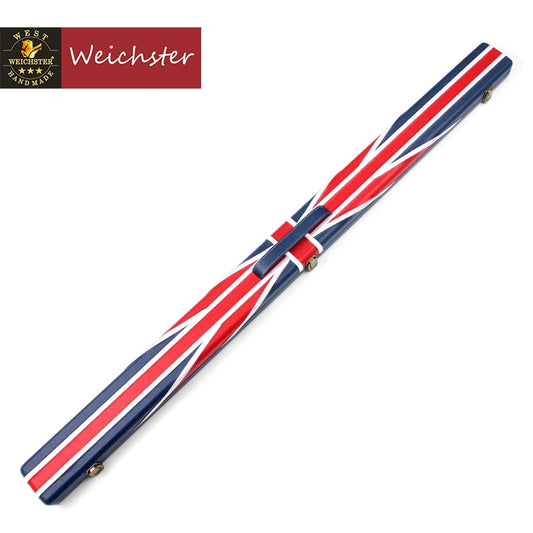 Weichster Deluxe Quality 3/4 Union Jack Flag Design Snooker Cue Case With Chalk Space