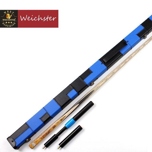 Weichster Golden Burr Ebony One 1 Piece Handmade Snooker English Pool Cue and Case Extension